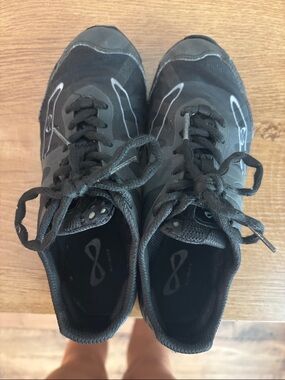 NFINITY Kids Black Lace-Up Cheer Sneakers with Subtle Silver Accents